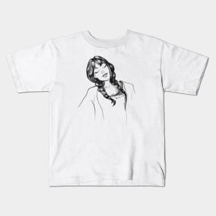 Sleeping girl drawing Kids T-Shirt